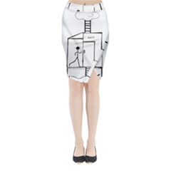 Drawing Midi Wrap Pencil Skirt