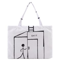 Drawing Zipper Medium Tote Bag