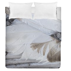 Feather Brown Gray White Natural Photography Elegant Duvet Cover Double Side (queen Size) by yoursparklingshop