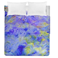 Abstract Blue Texture Pattern Duvet Cover Double Side (queen Size) by Simbadda