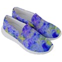 Abstract Blue Texture Pattern Men s Lightweight Slip Ons View3