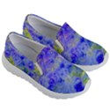 Abstract Blue Texture Pattern Kid s Lightweight Slip Ons View3