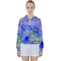 Abstract Blue Texture Pattern Women s Tie Up Sweat View1