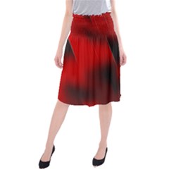 Red Black Abstract Midi Beach Skirt by Simbadda