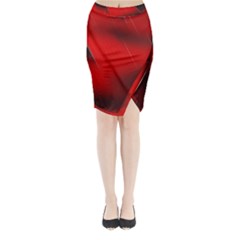 Red Black Abstract Midi Wrap Pencil Skirt by Simbadda