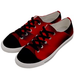 Red Black Abstract Men s Low Top Canvas Sneakers by Simbadda