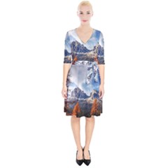 Dolomites Mountains Italy Alpine Wrap Up Cocktail Dress by Simbadda