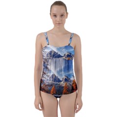 Dolomites Mountains Italy Alpine Twist Front Tankini Set by Simbadda