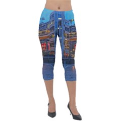 Architecture Modern Building Lightweight Velour Capri Leggings 