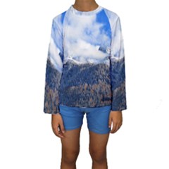 Mountains Alpine Nature Dolomites Kids  Long Sleeve Swimwear by Simbadda