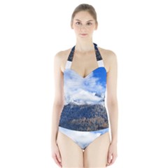 Mountains Alpine Nature Dolomites Halter Swimsuit by Simbadda