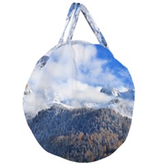 Mountains Alpine Nature Dolomites Giant Round Zipper Tote by Simbadda