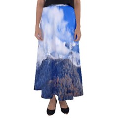 Mountains Alpine Nature Dolomites Flared Maxi Skirt by Simbadda