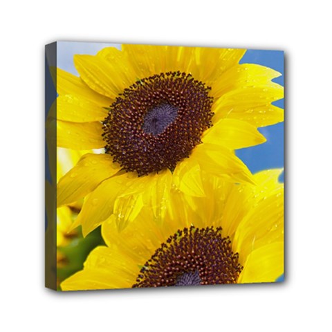 Sunflower Floral Yellow Blue Sky Flowers Photography Canvas Travel Bag by yoursparklingshop