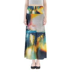 Art Painting Abstract Yangon Full Length Maxi Skirt by Simbadda