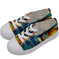 Art Painting Abstract Yangon Kids  Low Top Canvas Sneakers by Simbadda