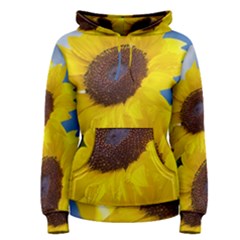 Sunflower Floral Yellow Blue Sky Flowers Photography Women s Pullover Hoodie by yoursparklingshop