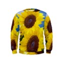 Sunflower Floral Yellow Blue Sky Flowers Photography Kids  Sweatshirt View1