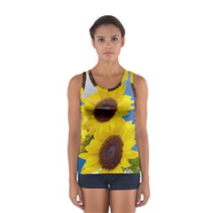 Sunflower Floral Yellow Blue Sky Flowers Photography Sport Tank Top  by yoursparklingshop