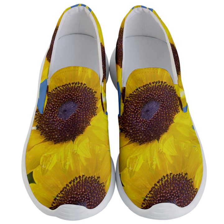 Sunflower Floral Yellow Blue Sky Flowers Photography Men s Lightweight Slip Ons