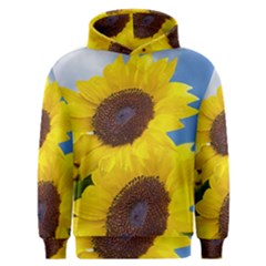 Sunflower Floral Yellow Blue Sky Flowers Photography Men s Overhead Hoodie by yoursparklingshop