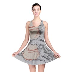 Hand Finger Drawing Fingernails Reversible Skater Dress by Simbadda