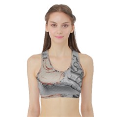 Hand Finger Drawing Fingernails Sports Bra With Border by Simbadda