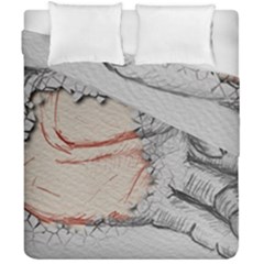 Hand Finger Drawing Fingernails Duvet Cover Double Side (california King Size) by Simbadda