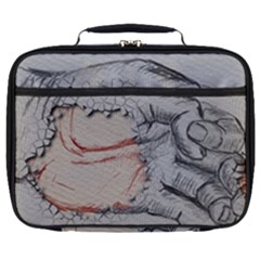 Hand Finger Drawing Fingernails Full Print Lunch Bag by Simbadda