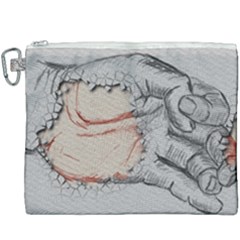 Hand Finger Drawing Fingernails Canvas Cosmetic Bag (xxxl) by Simbadda