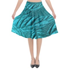 Background Texture Structure Flared Midi Skirt by Simbadda