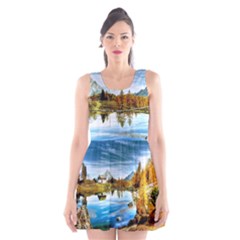 Dolomites Mountains Italy Alpin Scoop Neck Skater Dress by Simbadda