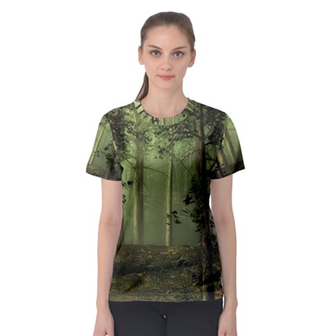 Forest Tree Landscape Women s Sport Mesh Tee by Simbadda