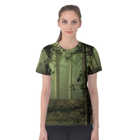 Forest Tree Landscape Women s Cotton Tee by Simbadda