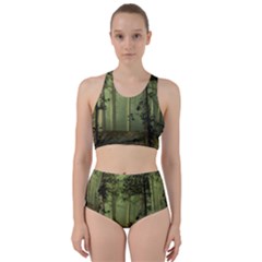 Forest Tree Landscape Racer Back Bikini Set by Simbadda