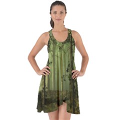 Forest Tree Landscape Show Some Back Chiffon Dress by Simbadda