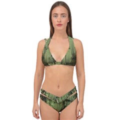 Forest Tree Landscape Double Strap Halter Bikini Set by Simbadda