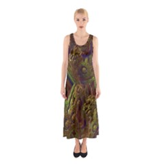 Fractal Virtual Abstract Sleeveless Maxi Dress by Simbadda