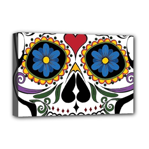 Cranium Sugar Skull Deluxe Canvas 18  X 12   by StarvingArtisan