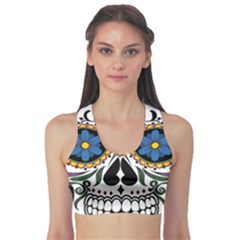 Cranium Sugar Skull Sports Bra by StarvingArtisan