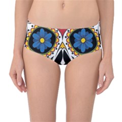 Cranium Sugar Skull Mid-waist Bikini Bottoms by StarvingArtisan