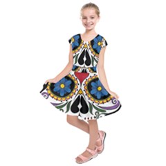 Cranium Sugar Skull Kids  Short Sleeve Dress by StarvingArtisan