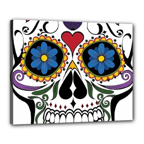 Cranium Sugar Skull Canvas 20  X 16  by StarvingArtisan