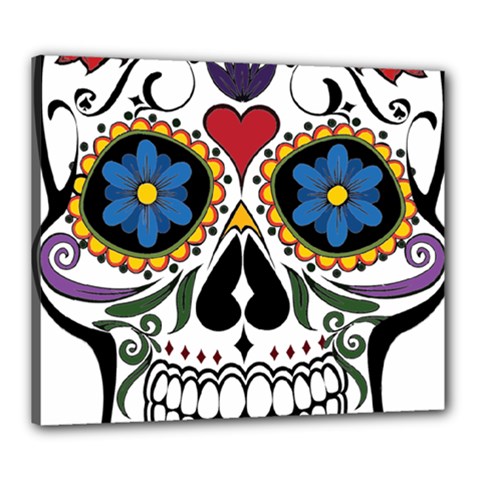 Cranium Sugar Skull Canvas 24  X 20  by StarvingArtisan