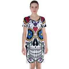 Cranium Sugar Skull Short Sleeve Nightdress by StarvingArtisan