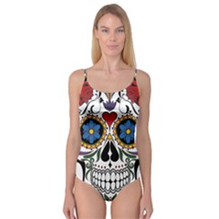 Cranium Sugar Skull Camisole Leotard  by StarvingArtisan