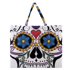 Cranium Sugar Skull Zipper Large Tote Bag