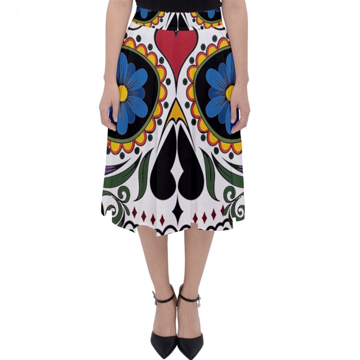 Cranium Sugar Skull Folding Skater Skirt