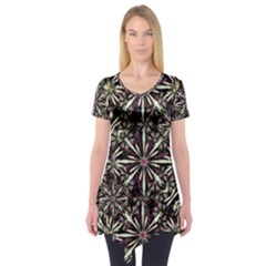 Dark Tropical Pattern Short Sleeve Tunic  by dflcprints