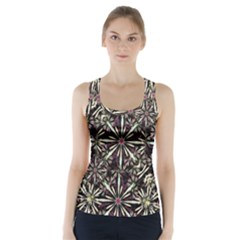 Dark Tropical Pattern Racer Back Sports Top by dflcprints